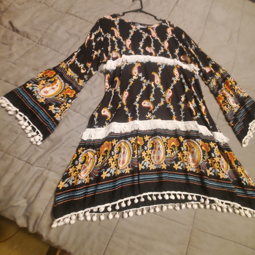 Black festival dress with stand out details